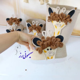 نظم دهنده سیسمونی و اتاق کودک قیطان دوزی طرح زرافه کرم