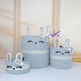 سیسمونی و نظم دهنده قیطان دوزی،سطل اسباببازی و سبد و سطل اتاق نوزاد خرگوش طوسی
