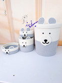 سیسمونی و نظم دهنده قیطان دوزی،سطل اسباببازی و سبد و سطل و جا دستمال نوزاد
