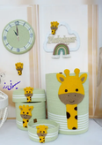 ست ۵ تیکه نظمدهنده سیسمونی قیطان دوزی با طرح زرافه پانچدوزی