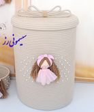 ست نظم دهنده سیسمونی قیطان دوزی ۲تیکه طرح فرشته صورتی